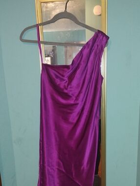 Banana Republic Satin Dress in Fuchsia